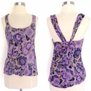 Free People Floral Knot Back Sleeveless Tank Top